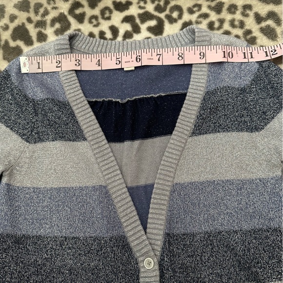 77kids by American Eagle Glitter Cardigan with Pockets in Blue Size XS 5 6 - Picture 15 of 17